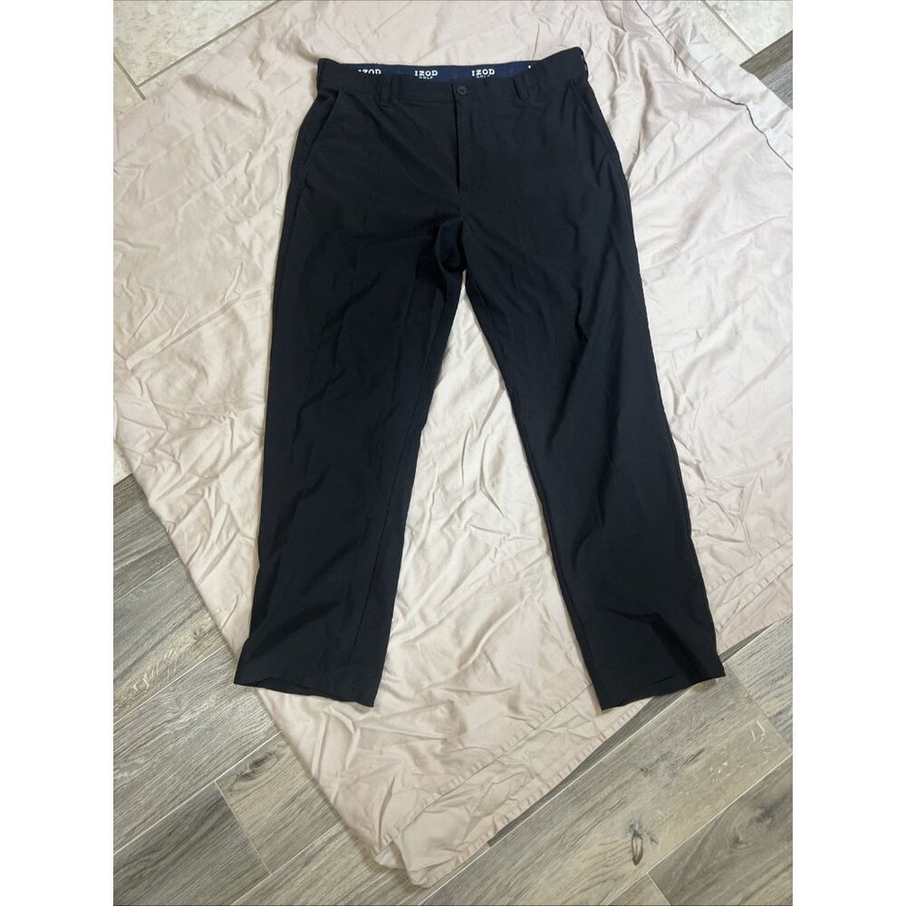 IZOD Golf Pants Mens 36X32 Black Polyester/Spandex Outdoor Pants
